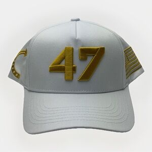 Limited Charlie Kirk White Hat Cap
Gold 47 Turning Point USA Hat